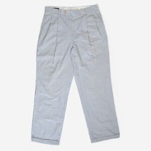 Nautica Seersucker Trousers blue and white stripes 100% cotton 42L